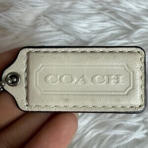 2" COACH White Fob Bag Charm Hang tag Hangtag